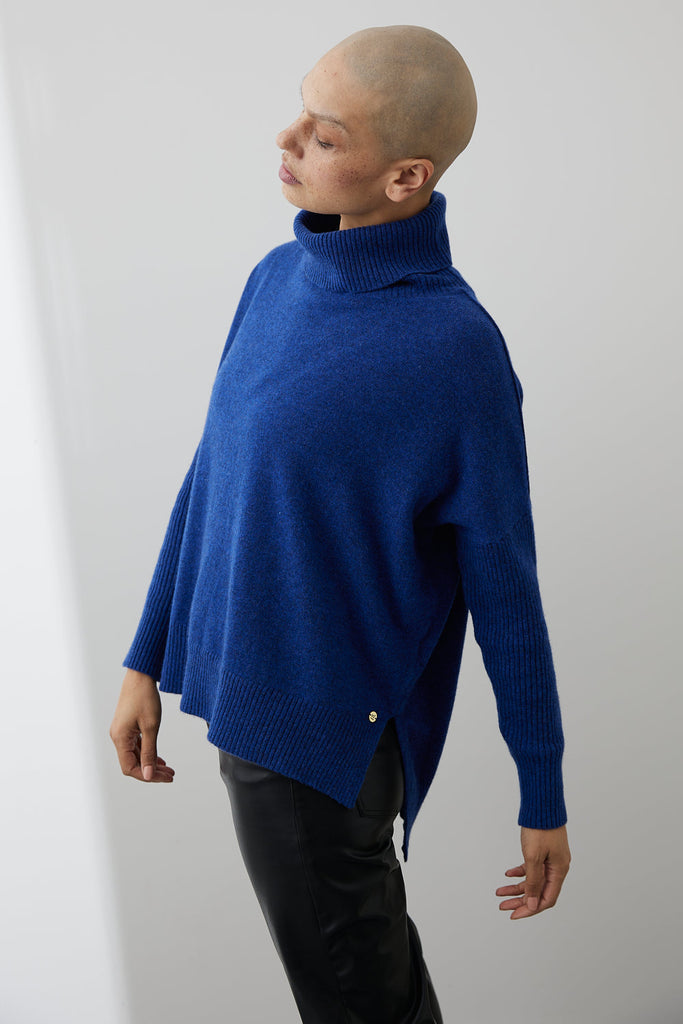 Mia Fratino | Gigi Step Roll neck Sweater | Indigo
