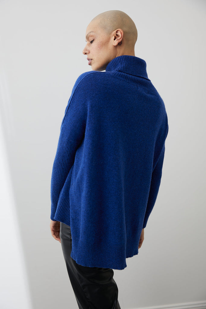 Mia Fratino | Gigi Step Roll neck Sweater | Indigo