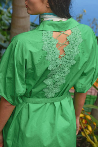 Lace to the Back Dress - Green | Coop