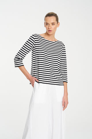 Relaxed Boat Neck - Strip