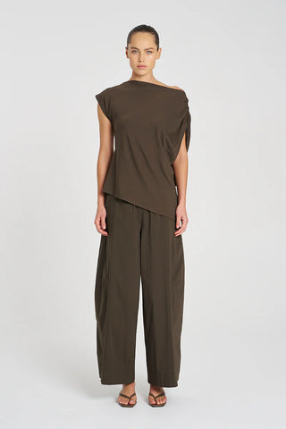 Wide Cross Pant - Fudge | Mela Purdie