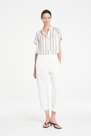 Gathered Shell Top – White/Black | Mela Purdie