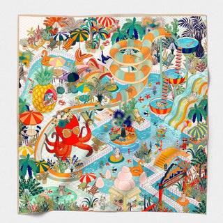Aquaparc Cotton & Silk Scarf 70x70cm – Original | Maison Fanli