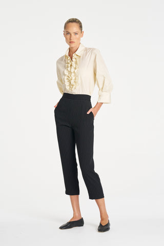 Tapered Flat Pant – Black/Vanilla | Mela Purdie