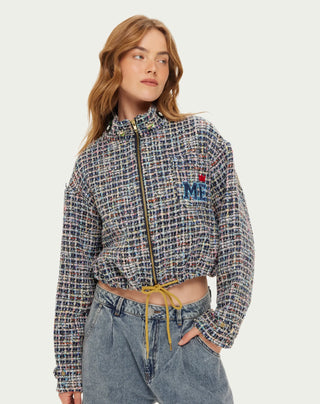 Ivy Cropped High Neck Zip - Midnight Blue | Me369