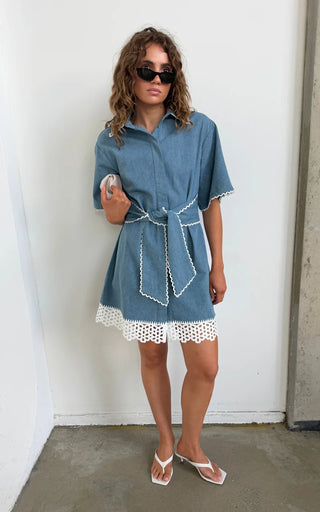 Sierra Mini Dress - Vintage Denim | Kinney