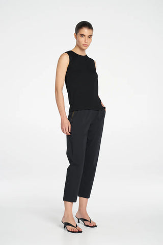 Zip Tapered Pant – Black | Mela Purdie