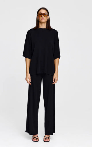 Camden Knit Tee - Black | Kinney