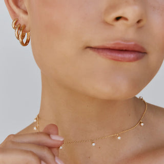 Antique Gold Midi Hoops - Gold | Fairley