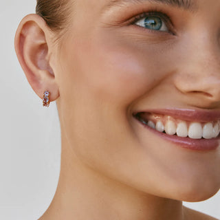 Amethyst Huggies - Gold | Fairley