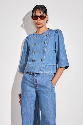 Plunge Jacket – Light Washed Denim | Zoe Kratzmann