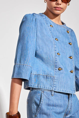 Plunge Jacket – Light Washed Denim | Zoe Kratzmann