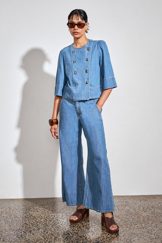 Plunge Jacket – Light Washed Denim | Zoe Kratzmann