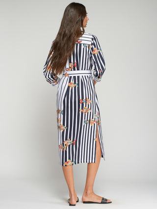 Fish Stripe Shirt Dress – Black & White Fish Stripe | Vilagallo