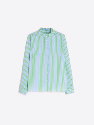 Andy Stripe Shirt – Green, Blue & White Stripe | Vilagallo