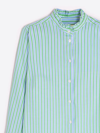 Andy Stripe Shirt – Green, Blue & White Stripe | Vilagallo