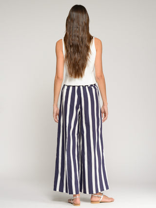 Marian Stripe Trousers – Navy & White Stripe | Vilagallo