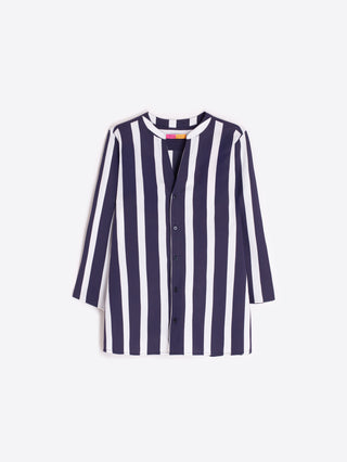 Juliet Stripe Shirt – Navy & White Stripe | Vilagallo