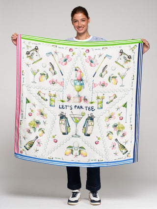 Golf Large Silk Scarf – Multicolour | Vilagallo
