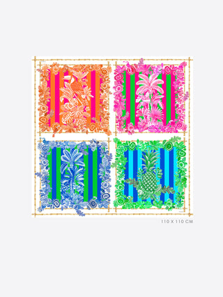Tropical Large Silk Scarf – Multicolour | Vilagallo