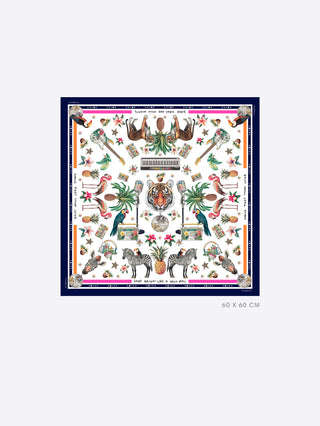 Jungle Disco Medium Silk Scarf – Multicolour | Vilagallo