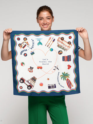 Surf Medium Silk Scarf – Multicolour | Vilagallo