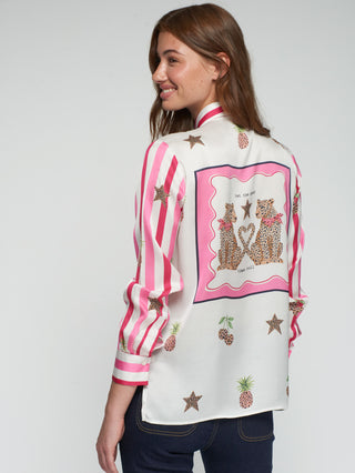 Isa Cherry Stripe Shirt – Pink & White Stripe | Vilagallo