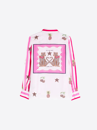 Isa Cherry Stripe Shirt – Pink & White Stripe | Vilagallo