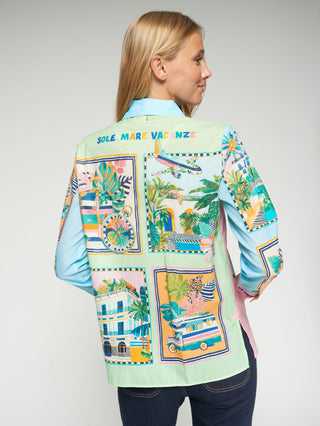 Tea Travel Scenes Print Shirt – Multicolour | Vilagallo