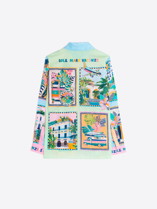 Tea Travel Scenes Print Shirt – Multicolour | Vilagallo