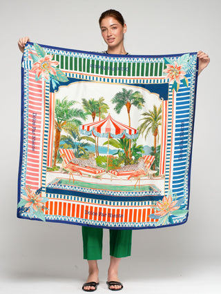 Resort Large Silk Scarf – Multicolour | Vilagallo