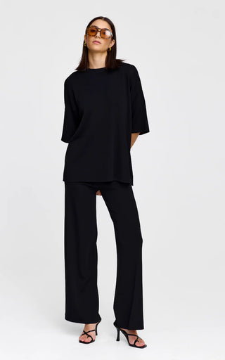 Camden Knit Tee - Black | Kinney