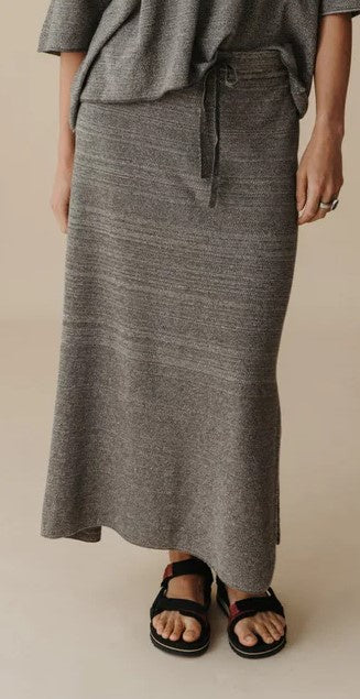 TALAMAYA - Cotton Twist Skirt - Washed Black x Silver