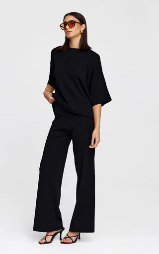 Camden Knit Tee - Black | Kinney