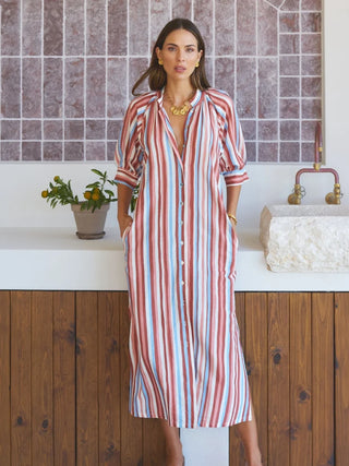 Robe Dress - Mocha Stripe | State of Embrace