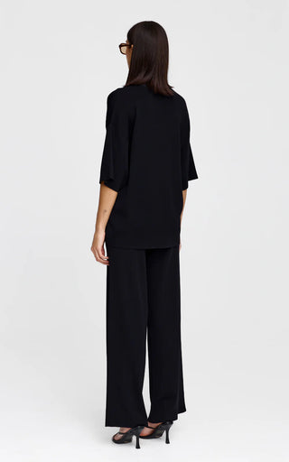 Camden Knit Tee - Black | Kinney