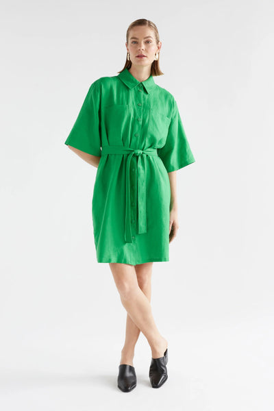 Elk - Nayte Linen Dress - Vine Green