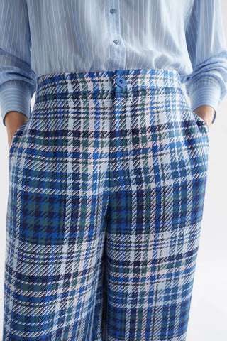 Elk - Ramie Pant - Blue Multi Check