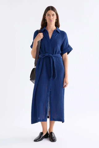 Edeka Shirt Dress – Vibrant Blue | ELK