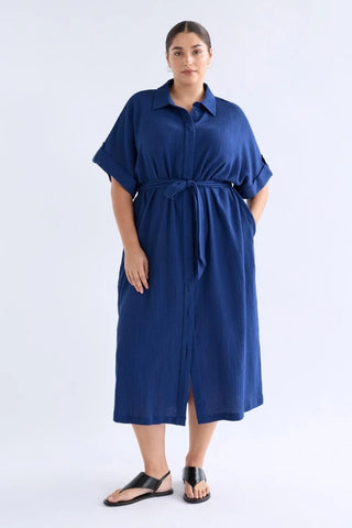 Edeka Shirt Dress – Vibrant Blue | ELK