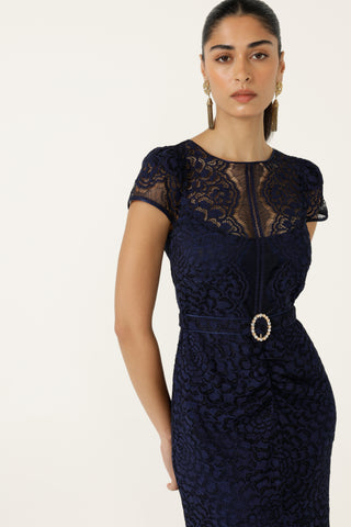 Affair of Honour Dress - Navy | Sacha Drake