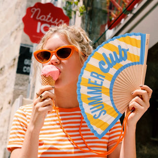 Summer Club Hand Fan – Blue/Orange | Fisura