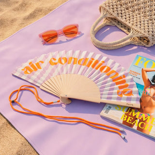 Air Conditioning Hand Fan – Orange Stripe | Fisura