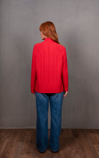 Cable Raglan Pullover - Cayenne | Bridge & Lord