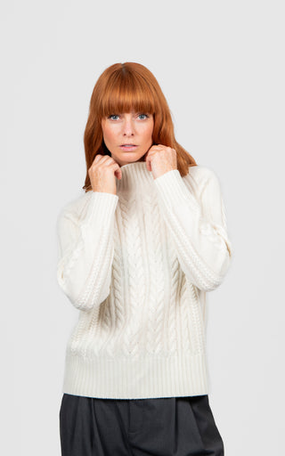 Cable Raglan Pullover - Ivory | Bridge & Lord