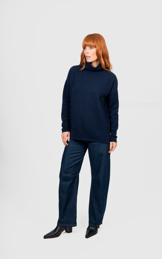 Ball Stitch High Crew Pullover - Olive | Bridge & Lord