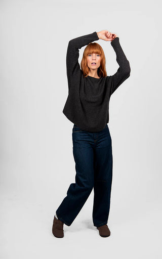 Dolman Rib Pullover - Chocolate | Bridge & Lord