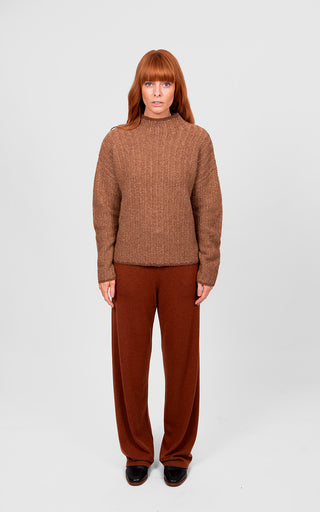 Links Stripe Pullover - Cognac | Bridge & Lord