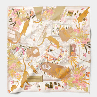 Boudoir Felin Silk Scarf – Gold | Maison Fanli