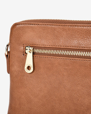 Bowery Crossbody – Tan Pebble | Elms+King